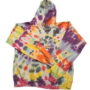 Hanes Ecosmart Tie Dye Pullover Sweatshirt Hoodie Size Medium
